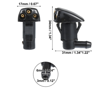 Front Windshield Washer Nozzles 2 x for Hyundai Tucson (2005-2008)