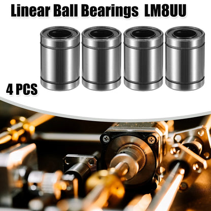 4 x LM13UU 13mm IDx23mm ODx32mm Length Car Linear Ball Bearings Silver Tone