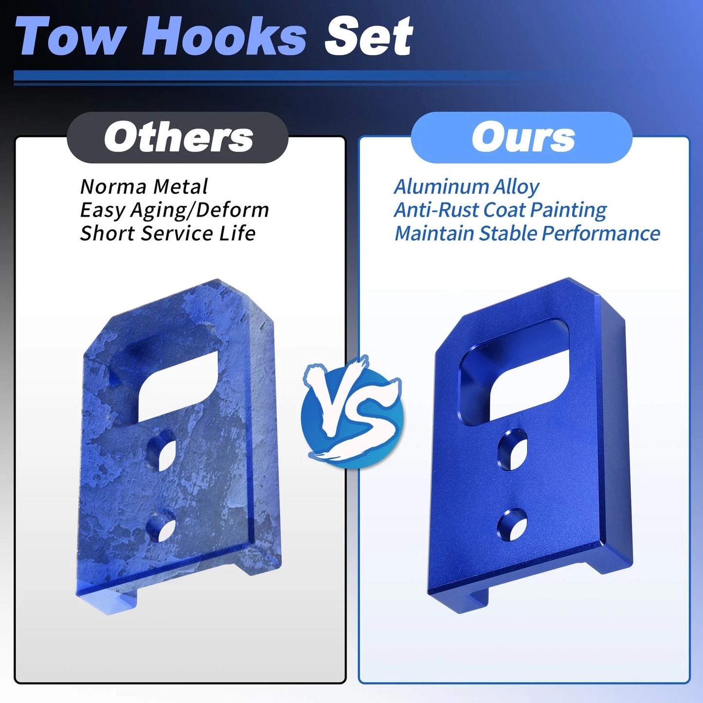 Front Tow Hooks for Toyota Tacoma 4Runner Land Cruiser 2024-2026 Blue 2x