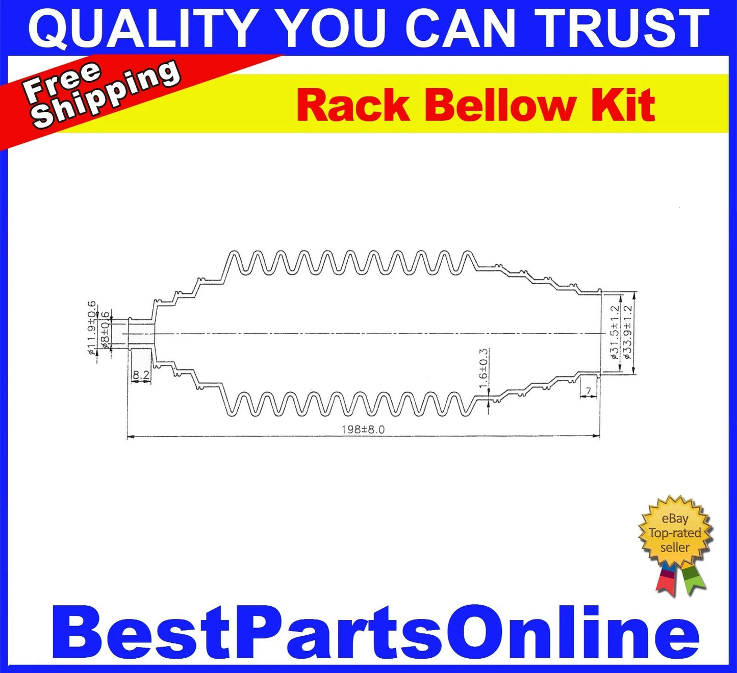 Rack and Pinion Bellow Boot Kit Universal Fit Cut To Fit with Zip Ties