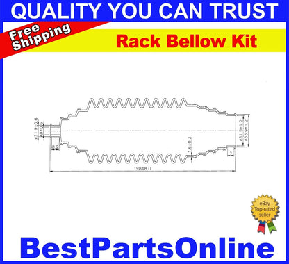 Rack and Pinion Bellow Boot Kit Universal Fit Cut To Fit with Zip Ties