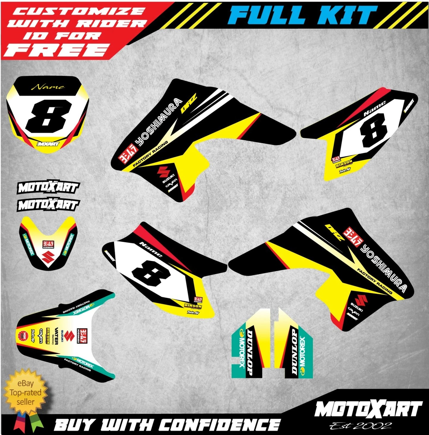 Custom Graphic Kit for Suzuki DRZ 70 (2009-2020) FIRE Style Stickers