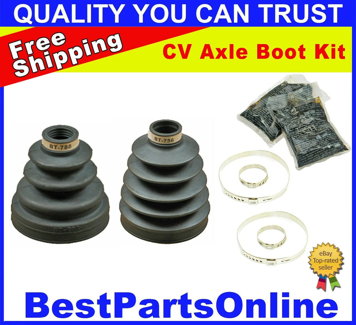 CV Axle Boot Kit Front Inner & Outer for Toyota Corolla XRS (2005–2006)