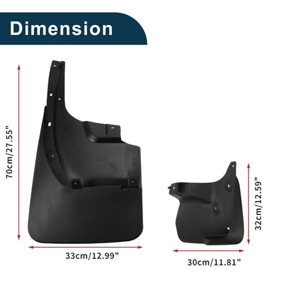 Mud Flaps Splash Guards 1 Set for Toyota Land Cruiser LC200 (2016-2020)