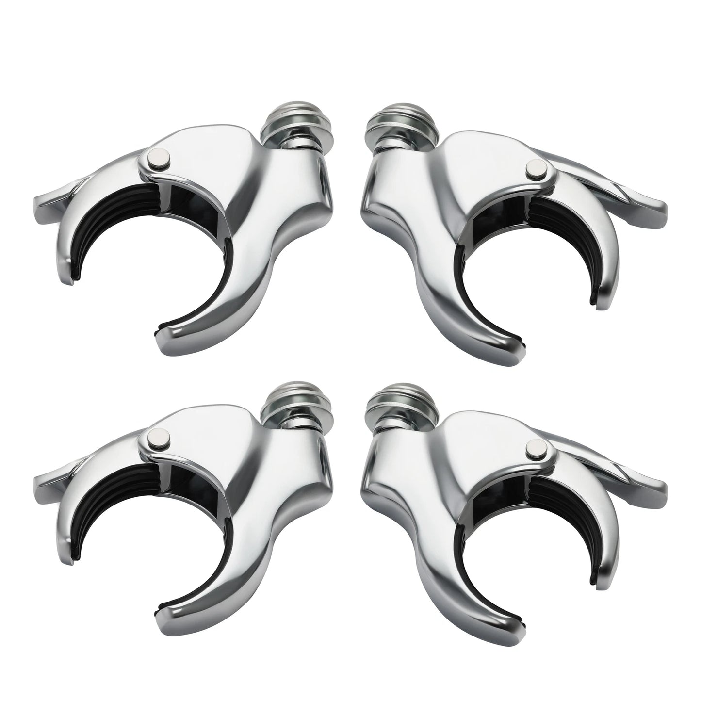 4 x 49mm Windshield Clamps for Harley Fat Bob FXLR (2018-2025) Chrome