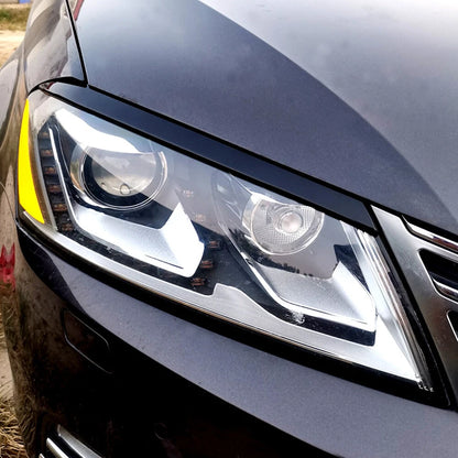 2 x Headlight Eyelid Covers for VW Passat B7 (2010-2015) Gloss Finish