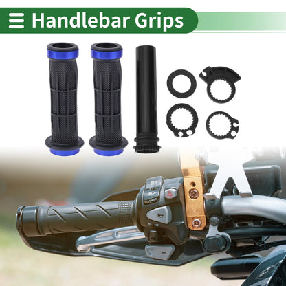 2 x 7/8" 22mm Hand Grips Blue Line Pattern for Motorcycle