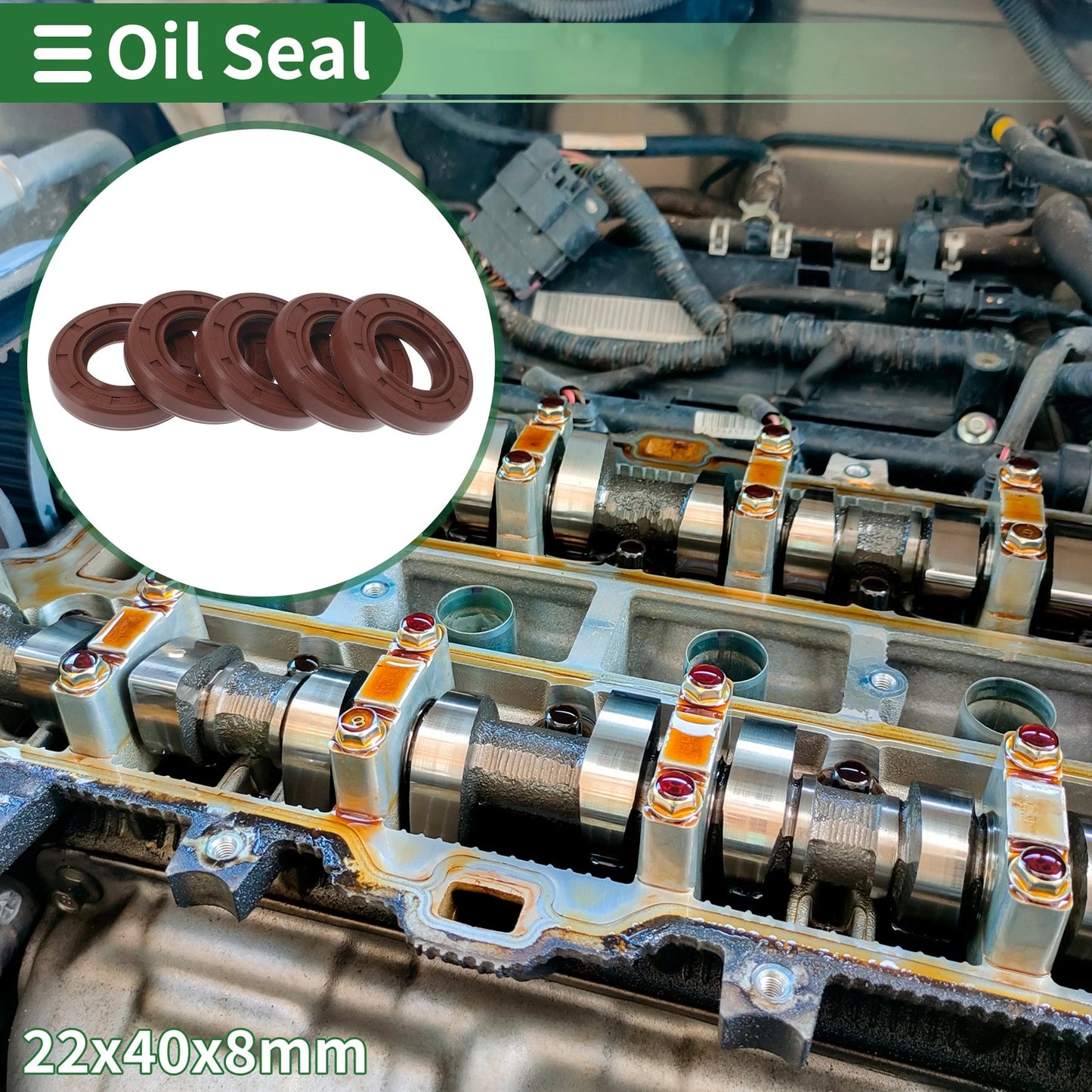 Oil Seal 22x40x8mm FKM Rubber Seal Ring for Rotary Shaft