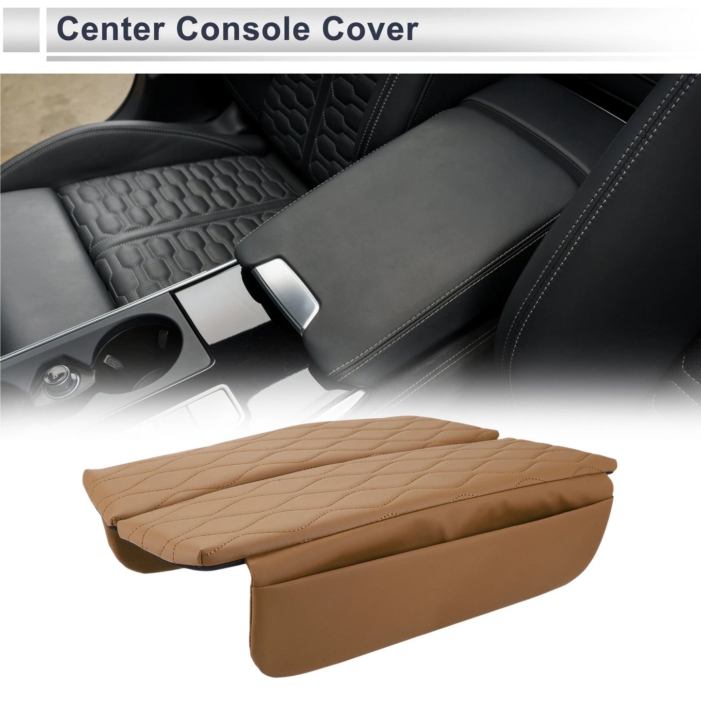 Car Center Console Cover for BMW 5 Series G30 (2019-2023) Light Brown