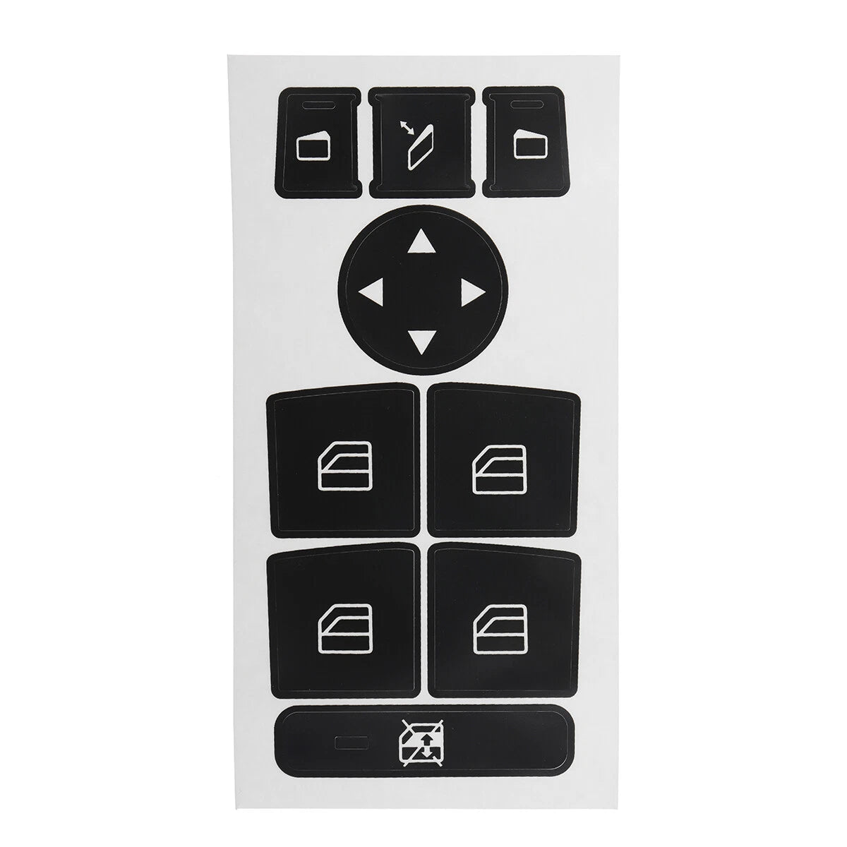 Black Window Switch Button Sticker Decal for Mercedes Benz (2007–2014)