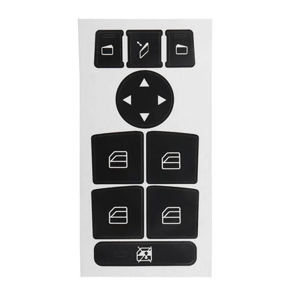 Black Window Switch Button Sticker Decal for Mercedes Benz (2007–2014)