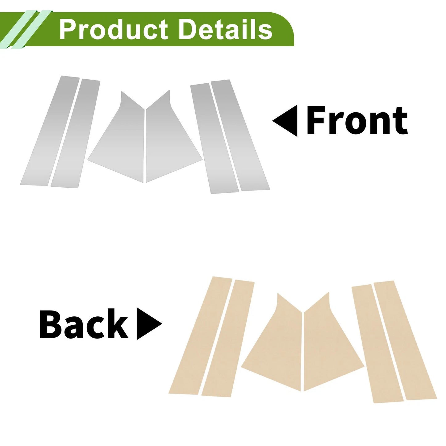 6 Pcs Silver Tone Pillar Window Trim for Chevy Malibu (2016-2021)