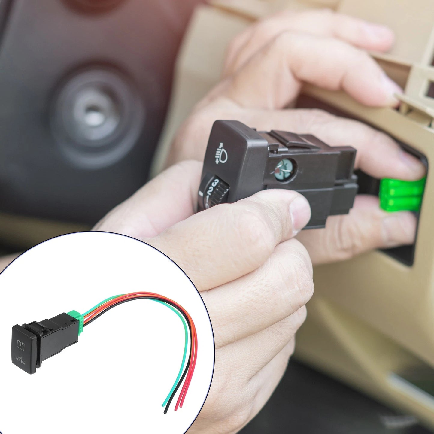 AUX Battery Push Button Switch for Toyota Landcruiser 4Runner