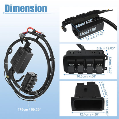 In-Dash Auxiliary Upfitter Switch Panel for Ford F250 F350 (2005-2007)