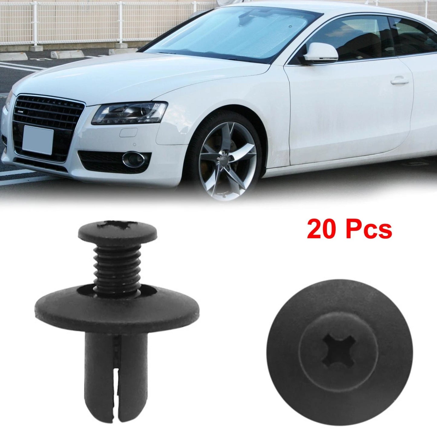 8mm Plastic Rivets Clips (20 pcs) for Chevrolet Bumper Fasteners