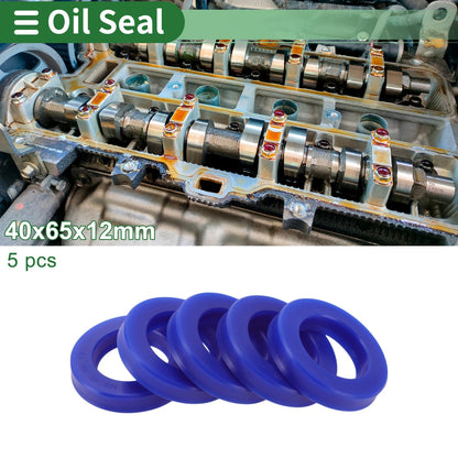 Oil Seal Rotary Shaft Seal TPU 40x65x12mm High-Pressure Blue 5 Pcs