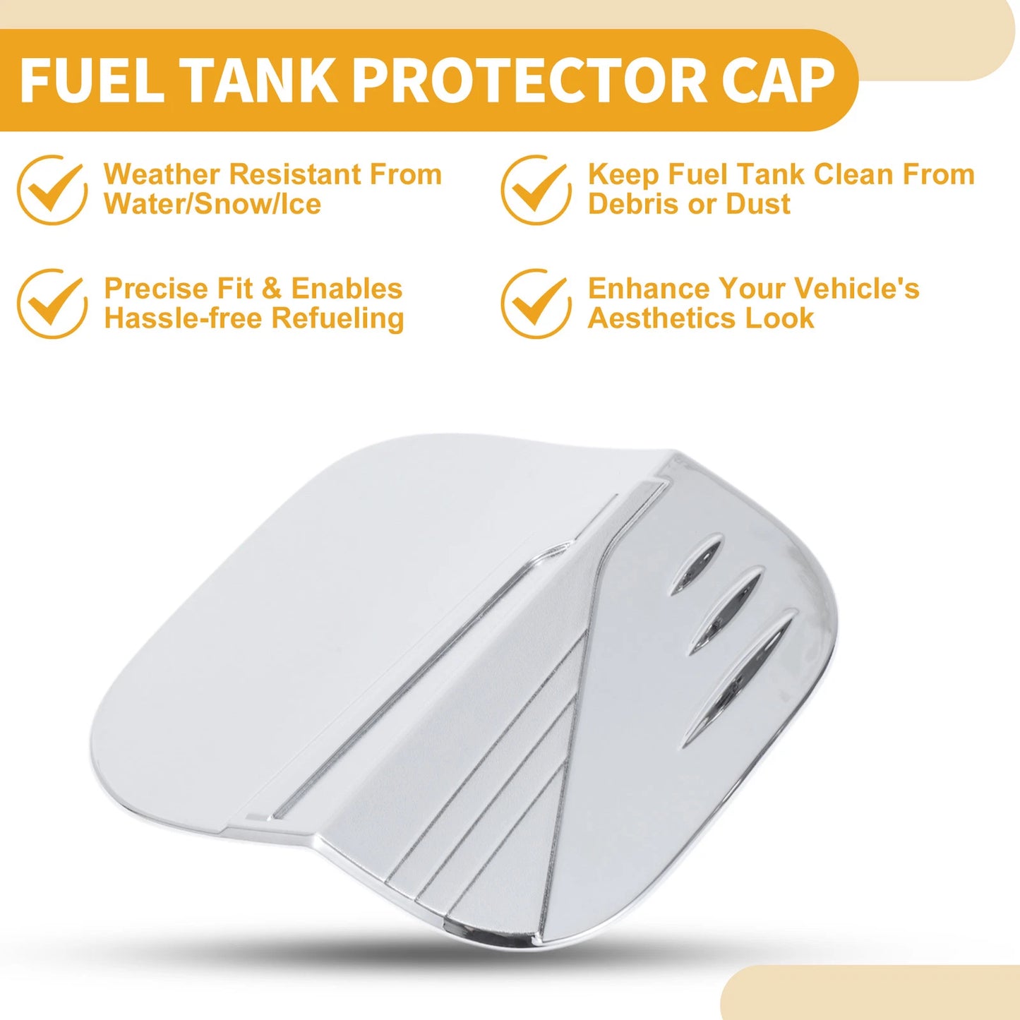 Fuel Tank Door Cap for Honda Civic (2022-2025) Chrome Silver Tone