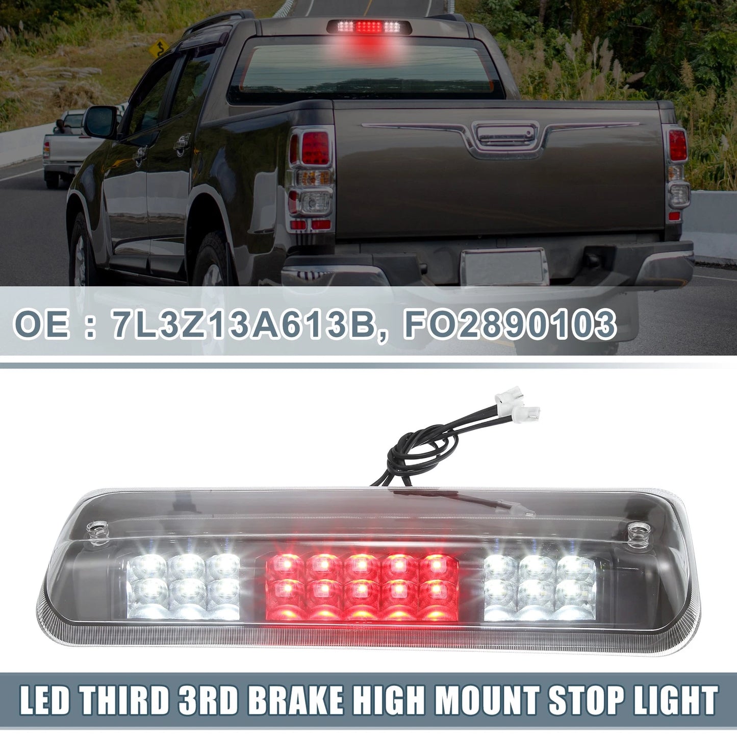 High Mount Stop Light for Ford F150 (2004-2008) Black Housing Clear Lens