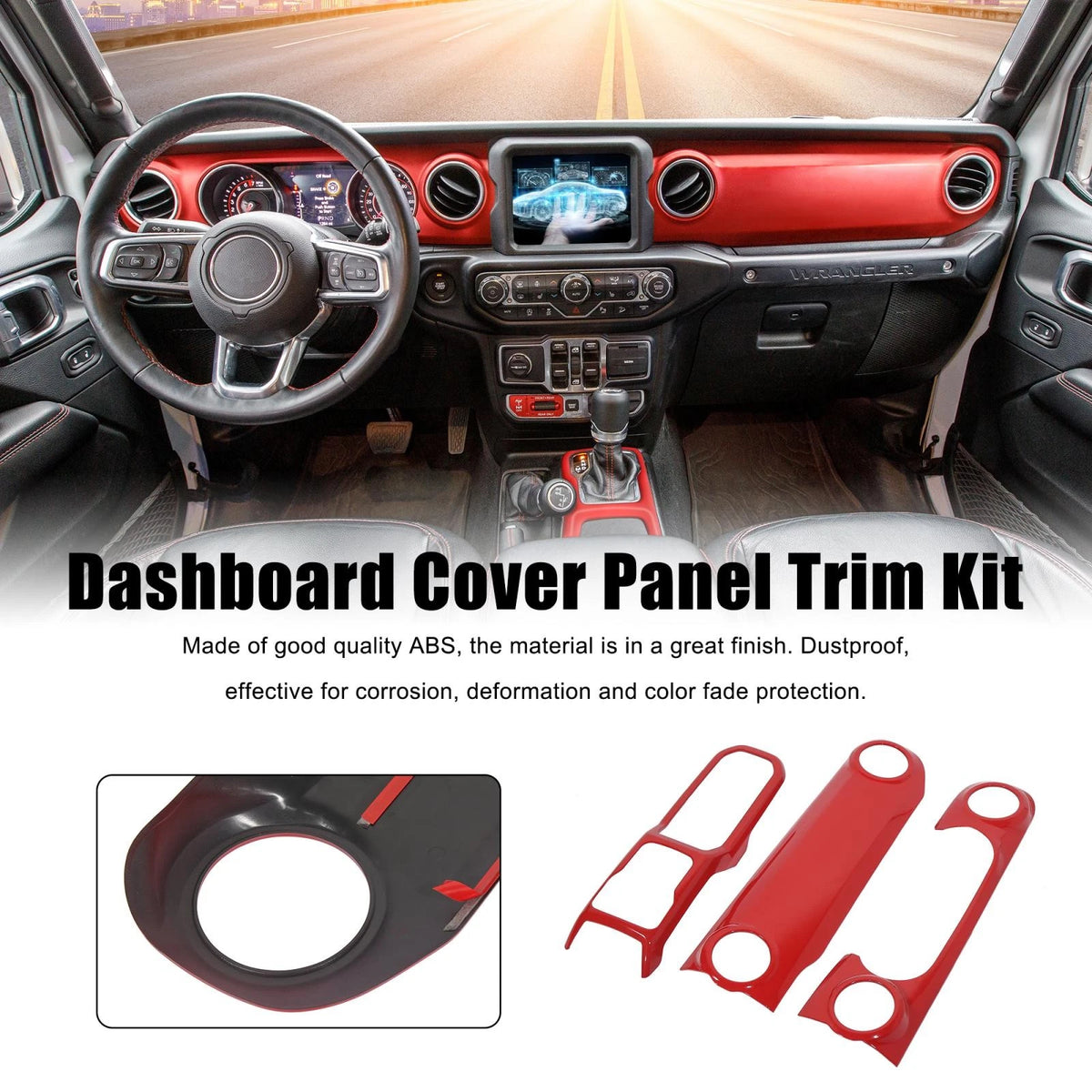 Center Console Trim Cover & Gear Shift Cover for Jeep Wrangler (2007-2018)