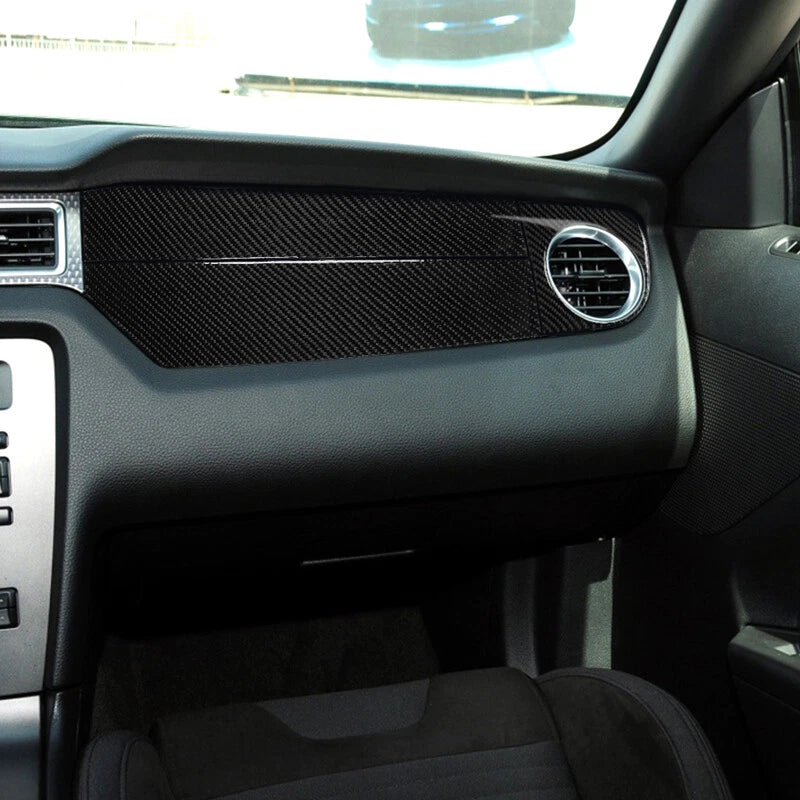 Carbon Fiber Parts Passenger Dashboard Cover Trim Fit For Ford Mustang 2009-2013