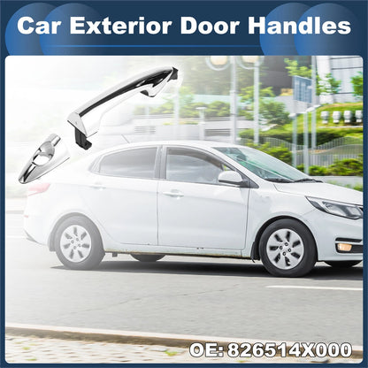 Front Left Exterior Door Handle for Kia Rio (2011) - Silver Tone, 1 Pcs
