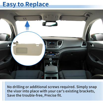 Left Side Sun Visor for Toyota Corolla (2007-2013) Beige 1 x Piece