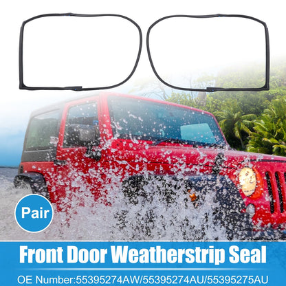 Front Full Door Felt Gasket Trim Seal for Jeep Wrangler (2007-2018)