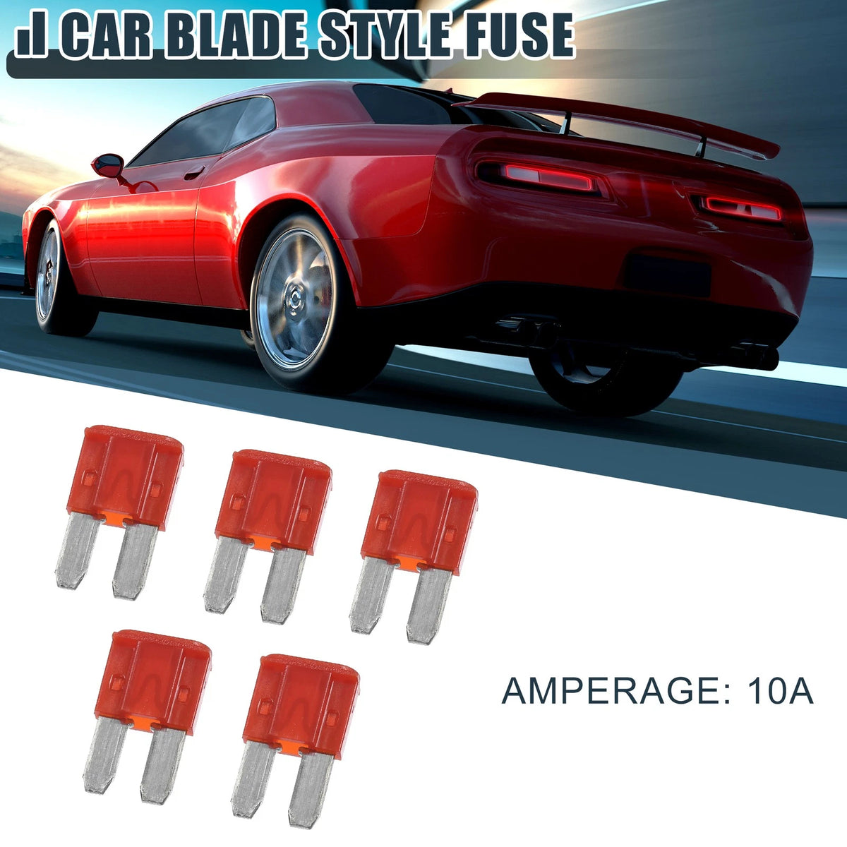 5 x 10A Mini Blade Fuses for Car, Boat, Truck, RV, Motorcycle