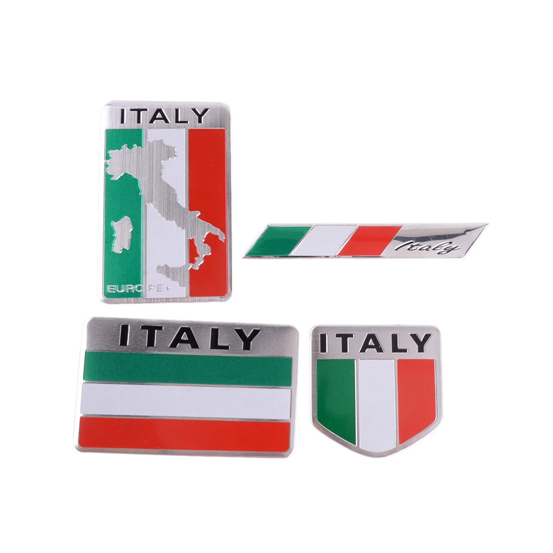 4 x Metal Italy Flag Badge Emblem Stickers for Car Truck
