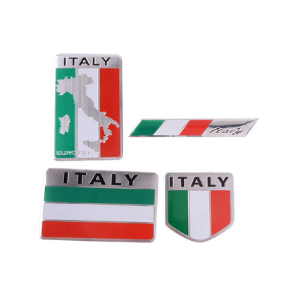 4 x Metal Italy Flag Badge Emblem Stickers for Car Truck