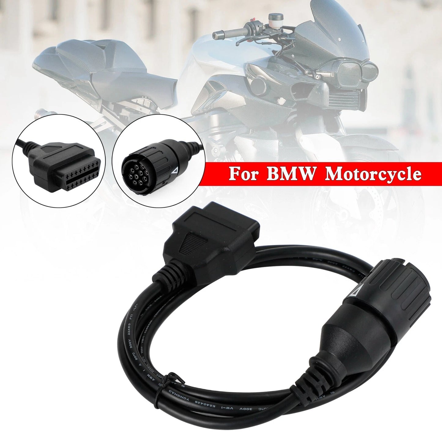10 Pin to 16 Pin OBD2 Cable for BMW Diagnostic Scanner
