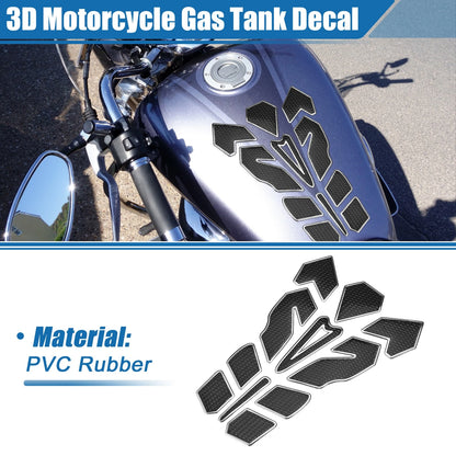 Gas Tank Decal Sticker 7.87x5.59 Black Silver Tone for Universal Motorcycle