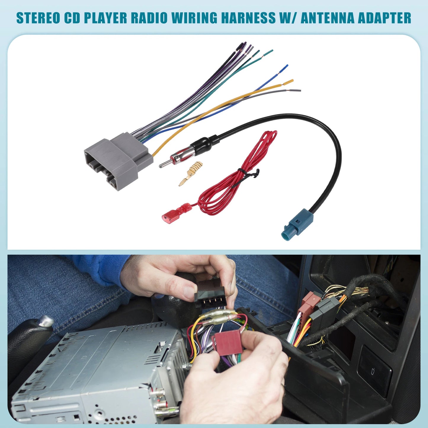 Stereo CD Player Radio Wiring Harness & Antenna Adapter Set for Chrysler (2007-2011)