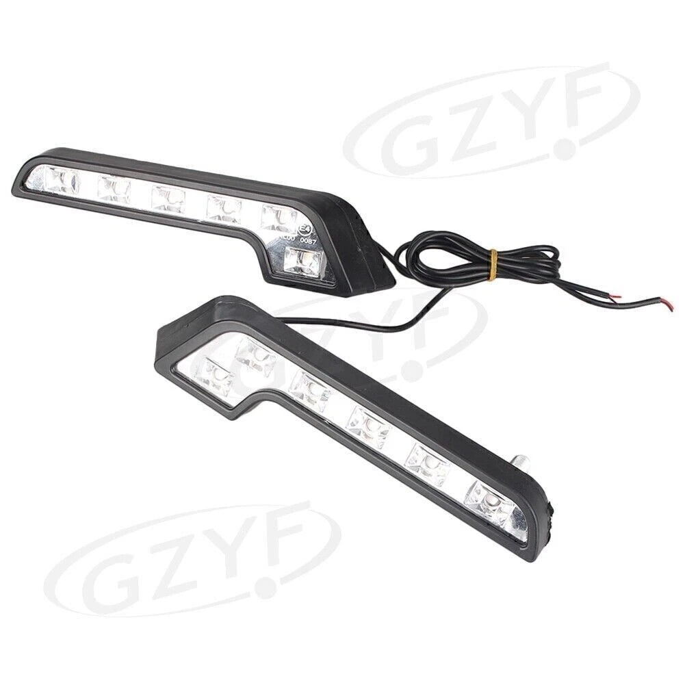 6-LED Daytime Running Lights Universal Euro Style 7-Tube Pair