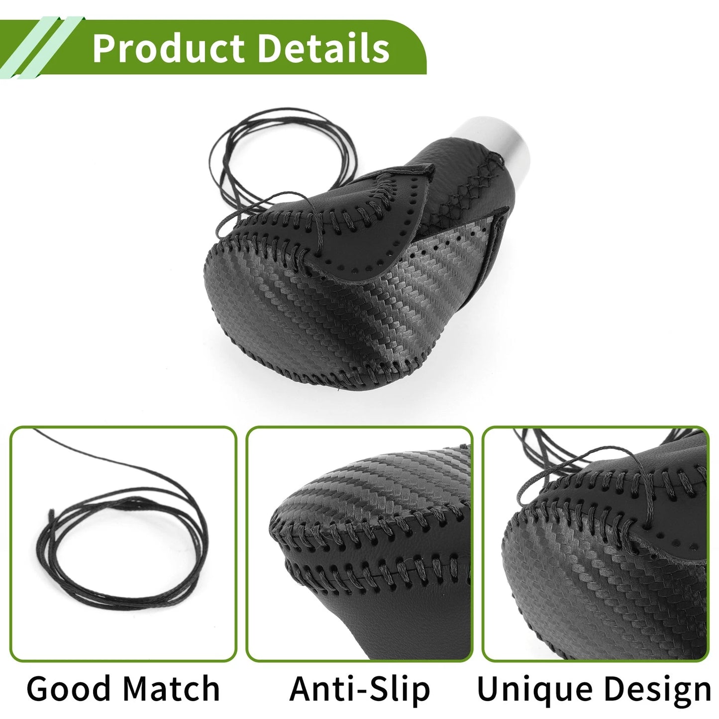 Car Gear Shift Knob Cover for Toyota CH-R (2018-2022) Black Carbon Fiber