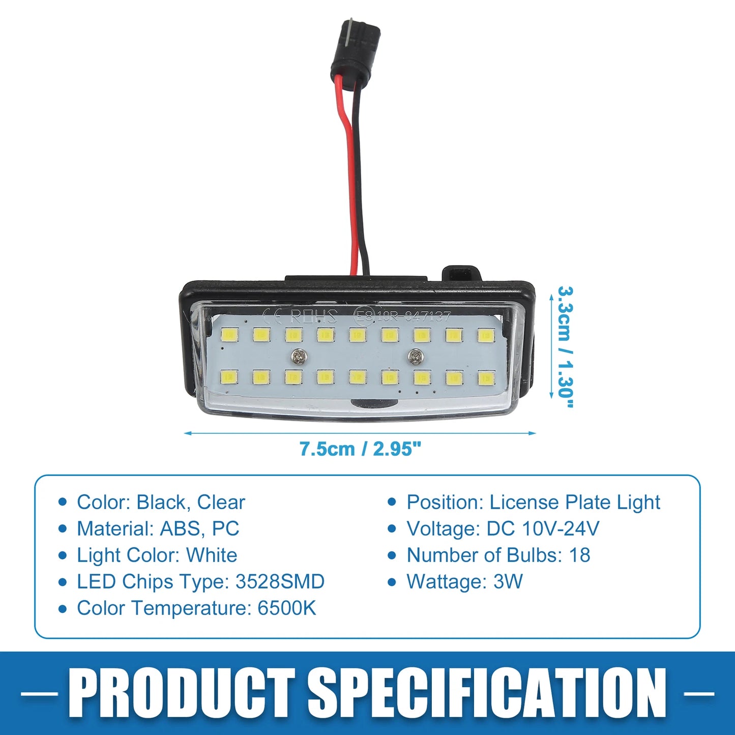 White 3528SMD LED License Plate Lights for Nissan Altima (2016-2018)