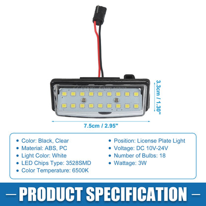 White 3528SMD LED License Plate Lights for Nissan Altima (2016-2018)