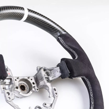 Steering Wheel Suede White Matte Black Carbon for Toyota 86 Subaru BRZ (2012-2023)