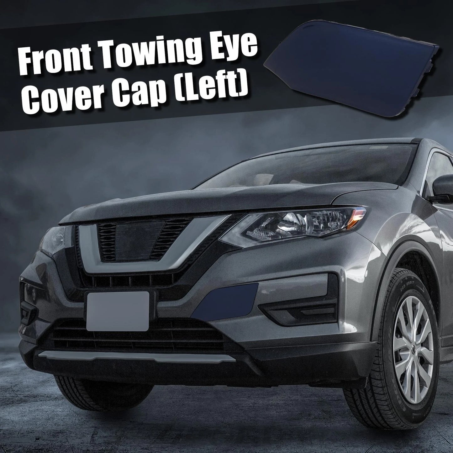 Blue Front Bumper Tow Hook Eye Cover for Nissan Rogue (2017-2020)