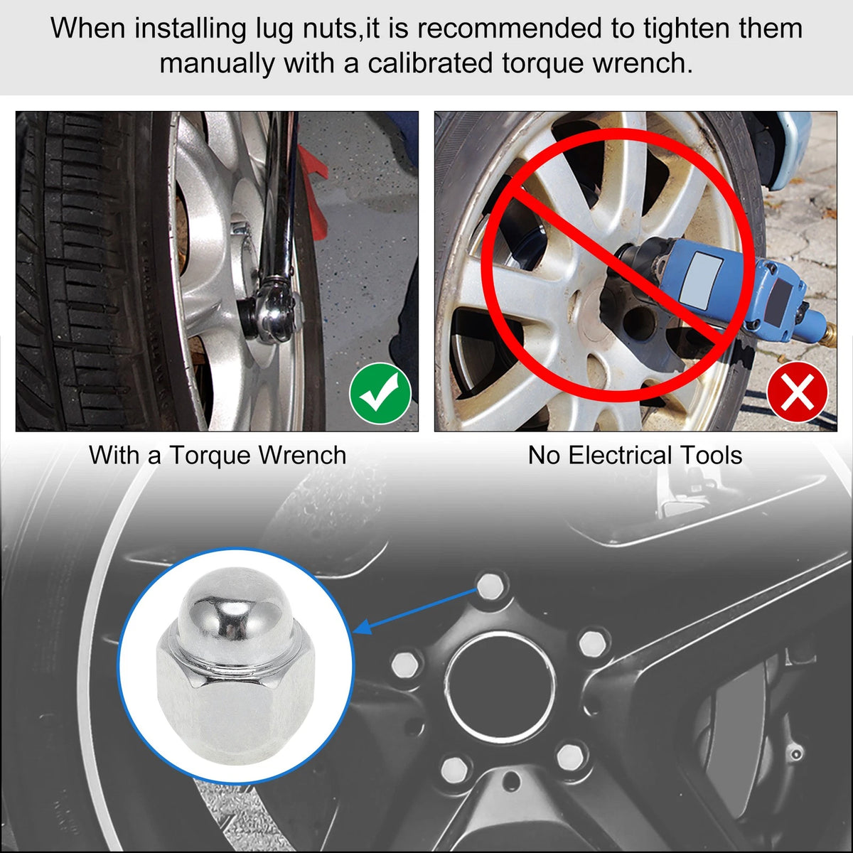 4 Pcs M12x1.5 Wheel Lug Nuts for Hyundai Accent (2007-2009)