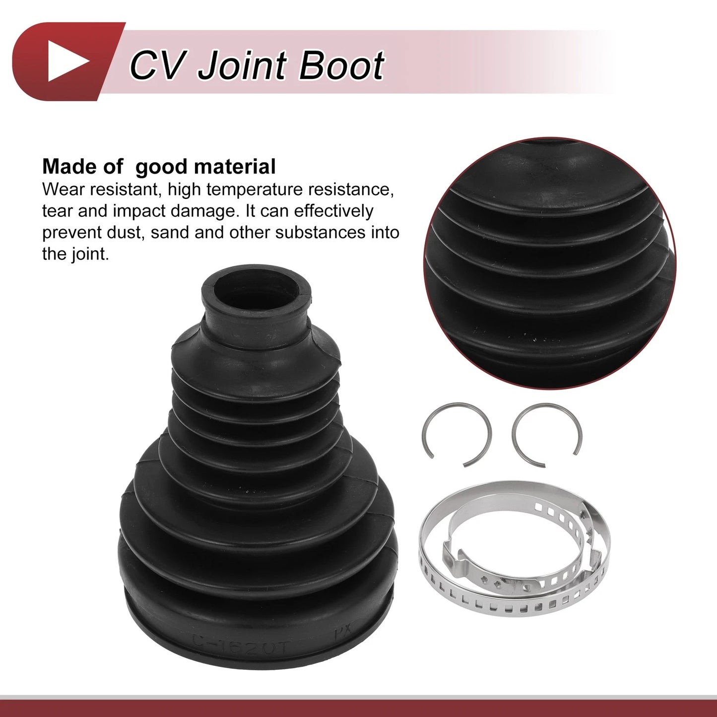 Inner CV Joint Boot Kit with Clamps for BMW 320i (2013-2018)