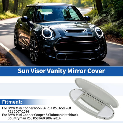 Sun Visor Vanity Mirror Cover for BMW Mini Cooper R55 R56 Gray