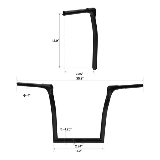 14" Fused Bar 1-1/4" Handlebar for Harley Road Glide (2015-2023)