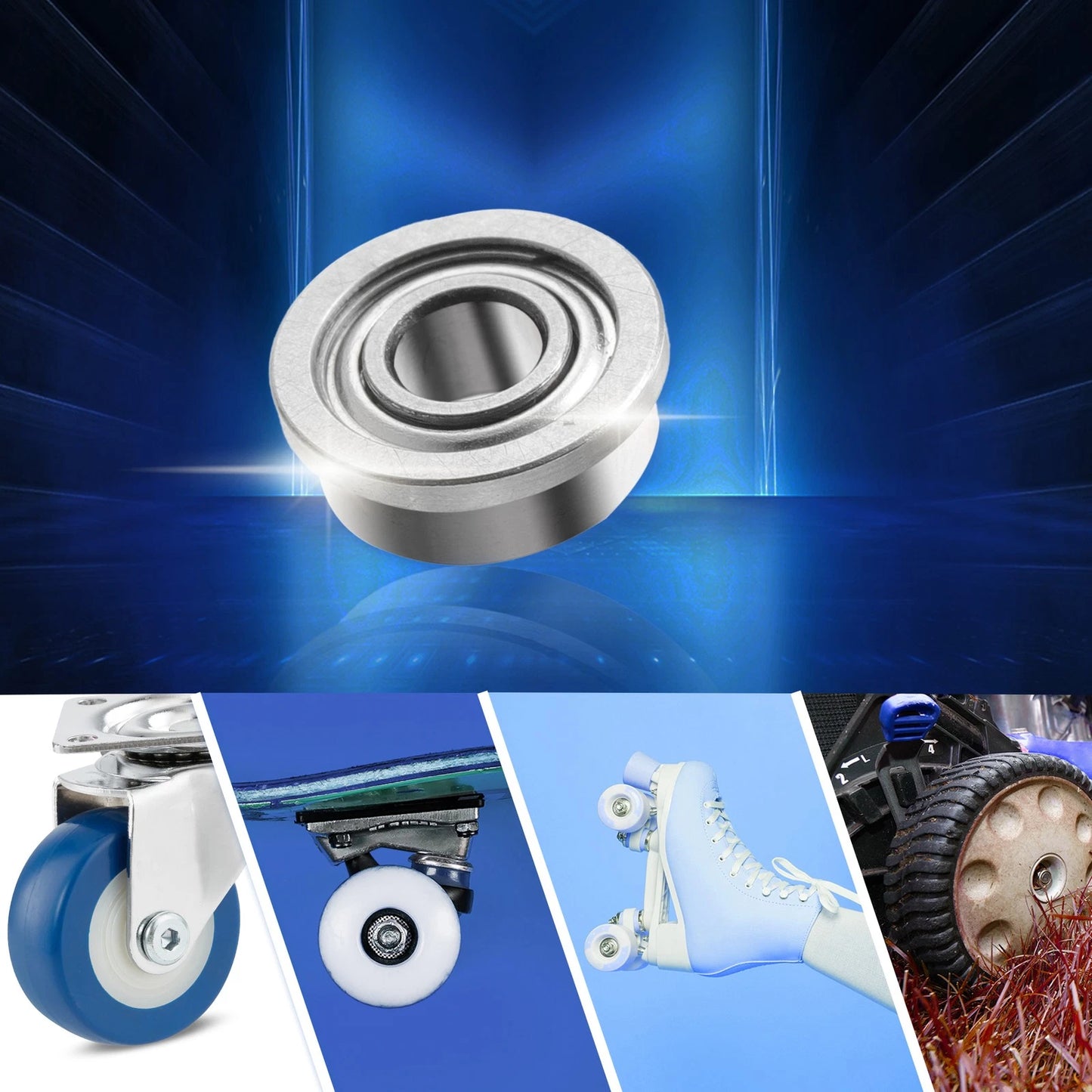 10 Pcs 3x7x3mm Single Row Flanged Deep Groove Ball Bearings for Bearings Inc