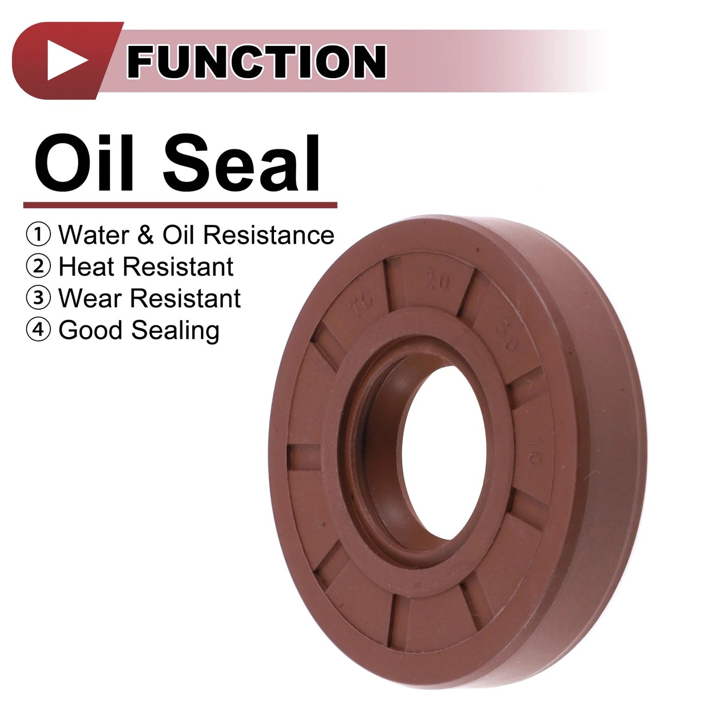 Oil Seal 20x50x10mm Brown 2 Pcs for Make Model