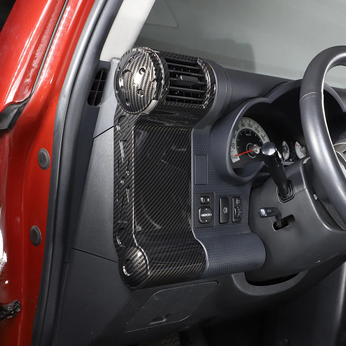 Carbon Fiber Dash Air Vent Frame Trim Cover for Toyota FJ Cruiser (2007–2014)