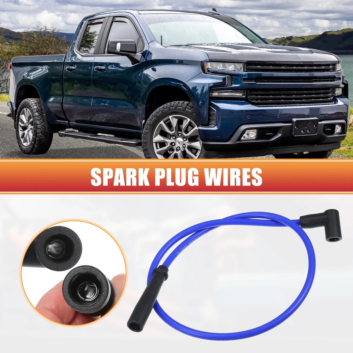 9 Pcs Spark Plug Wire Set for Chevrolet SBC BBC Engines