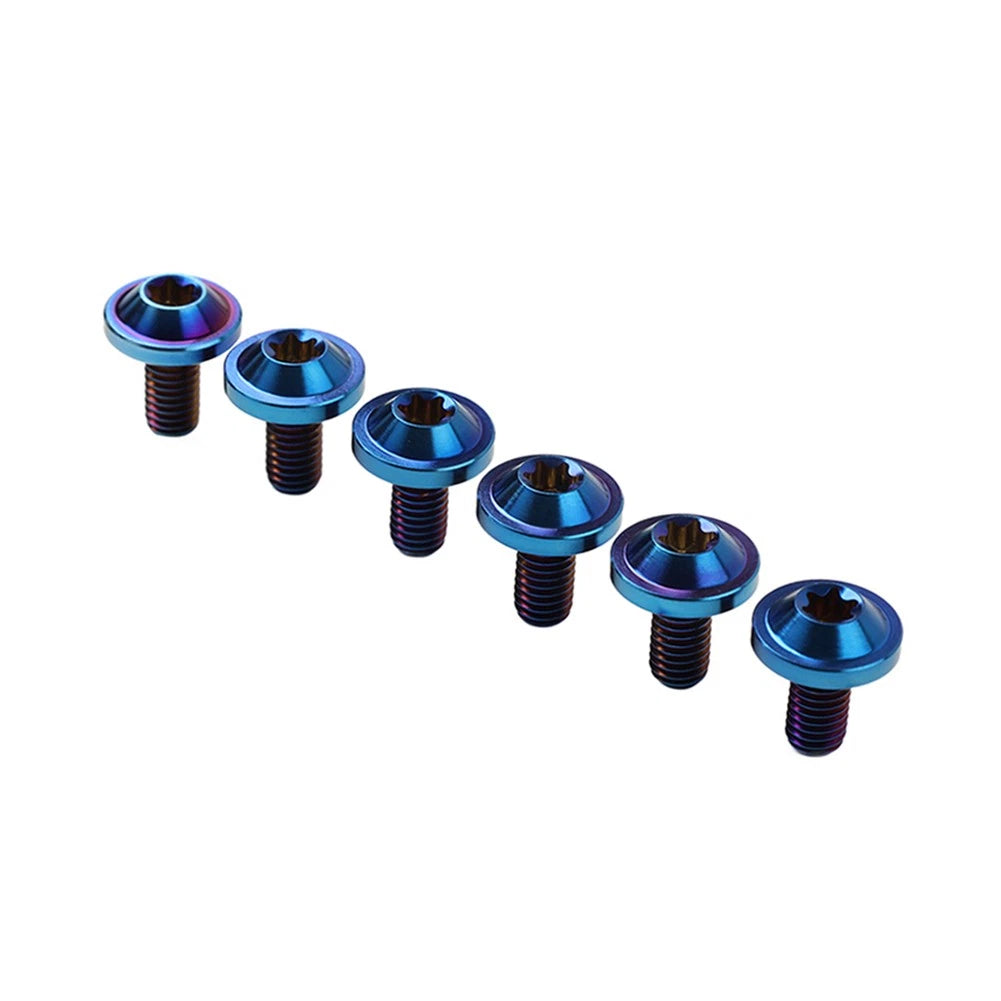 6 x M6x25mm Titanium Alloy Torx Head Bolts for Bike Motor - Blue