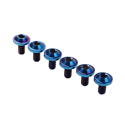 6 x M6x25mm Titanium Alloy Torx Head Bolts for Bike Motor - Blue