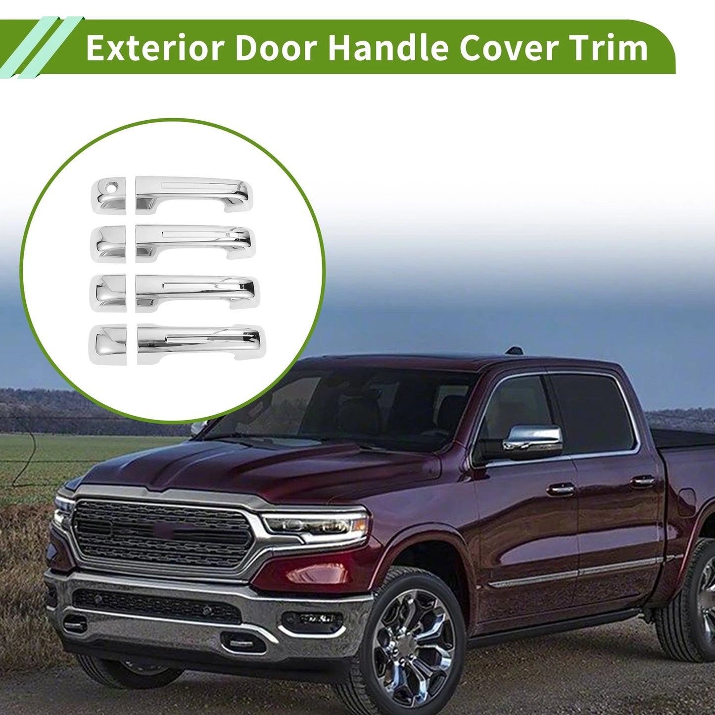 Door Handle Cover Trim for Dodge Ram 1500 (2019 - 2024) ABS